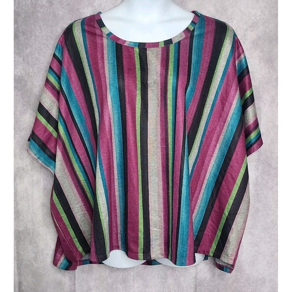 Torrid Lightweight Terry Short Sleeve Cover Up Top Womens Plus‎ 5X Purple Green - Picture 1 of 7